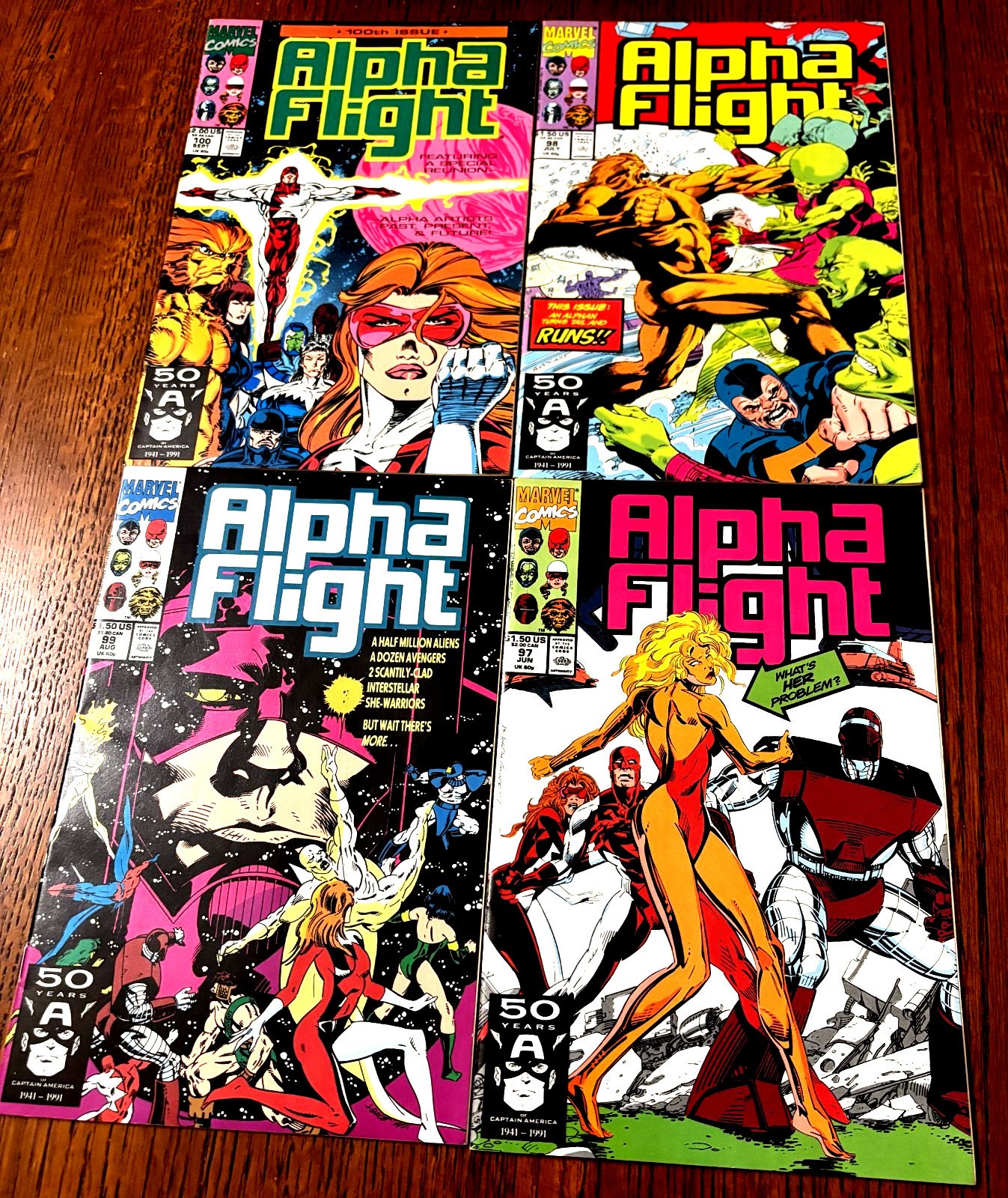 51  ALPHA FLIGHT COMICS  LOT  NICE SHAPE  SEE NUMBERS BELOW