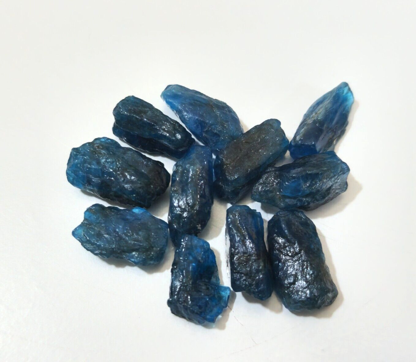Top Quality Blue Apatite Raw 11 Pcs Lot Size 10-14 MM Delightful Loose Gemstone
