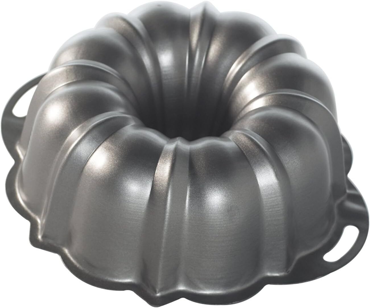 Nordic Ware Aluminum Bundt Cake Pan with Handles, 12 Cup, Non-stick Surface