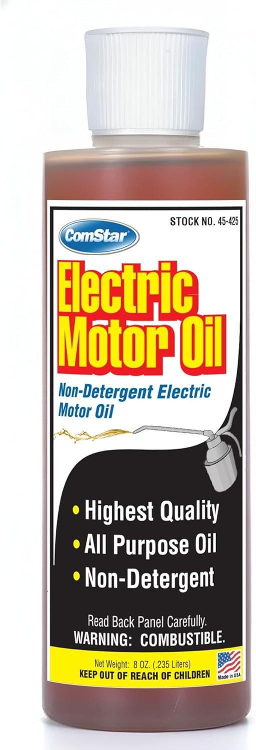 ComStar Electric Motor Oil 8 Oz Non-Detergent Lubricant for Motors