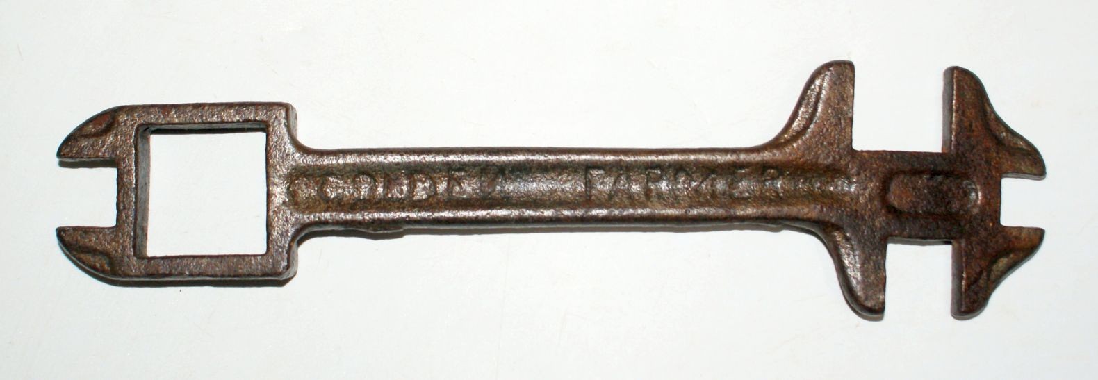 GOLDEN FARMER Farm Implement Plow Wrench Tool Old Antique Chieftain Hay Rake Co