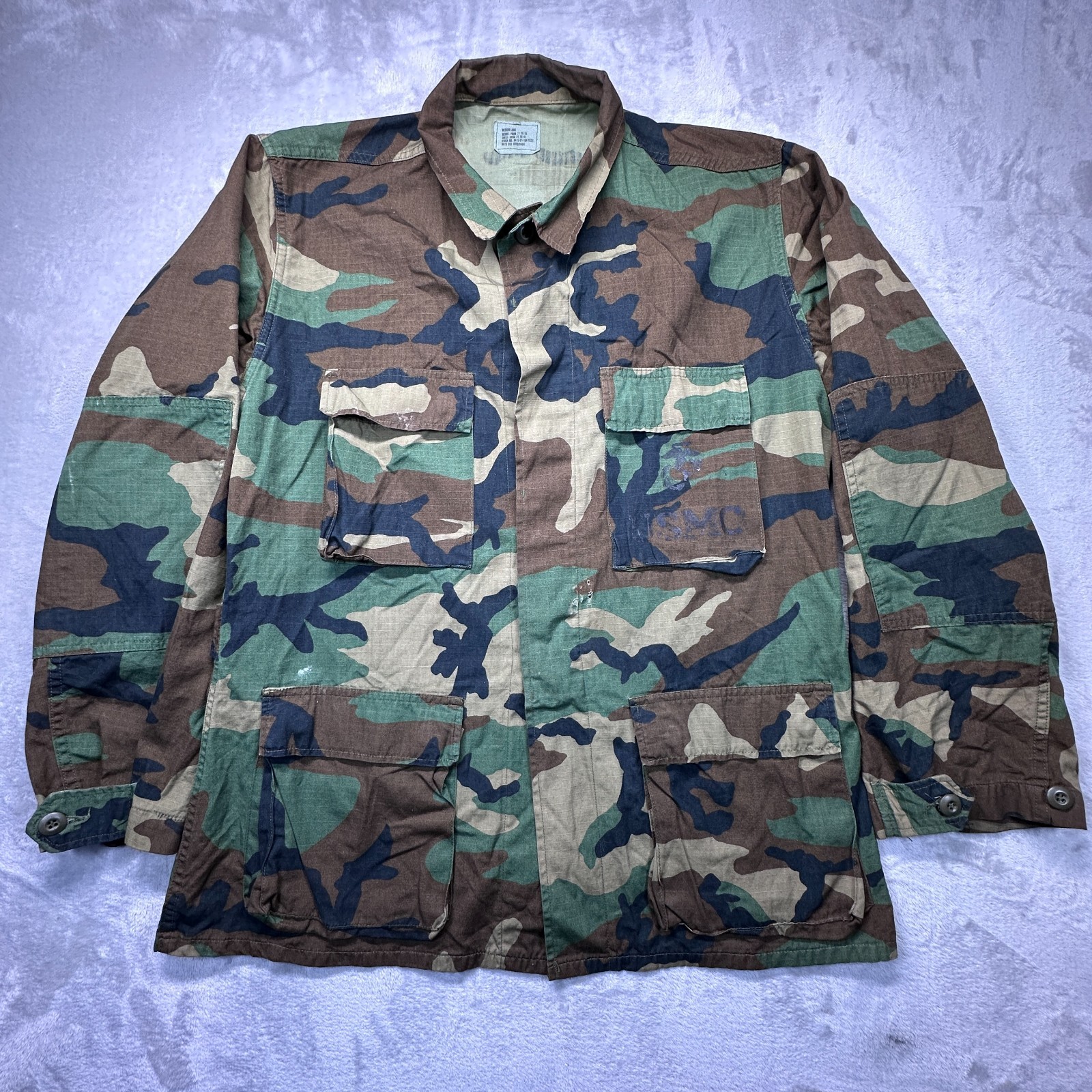 Vintage 90s US Army Mens Medium Camo Military Woodland Ripstop Field Jacket Vintage 90s US Army Mens Medium Camo Military Woodland Ripstop Field Jacket
