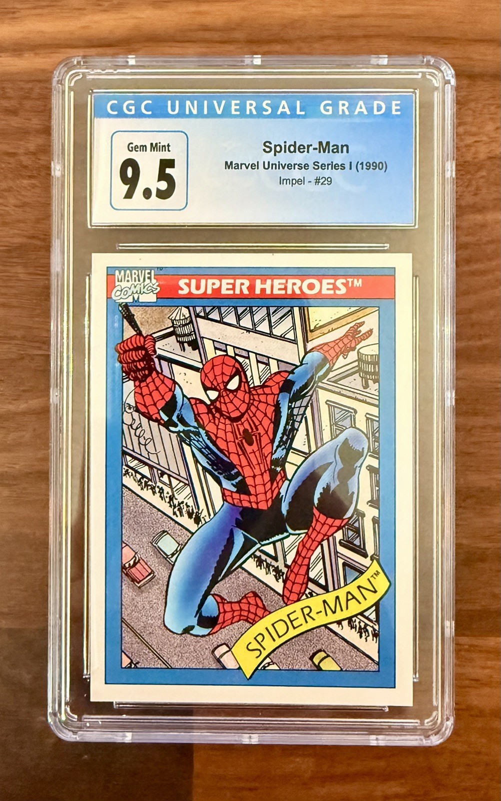 1990 MARVEL UNIVERSE #29 SPIDER-MAN CGC 9.5 GEM MINT 10