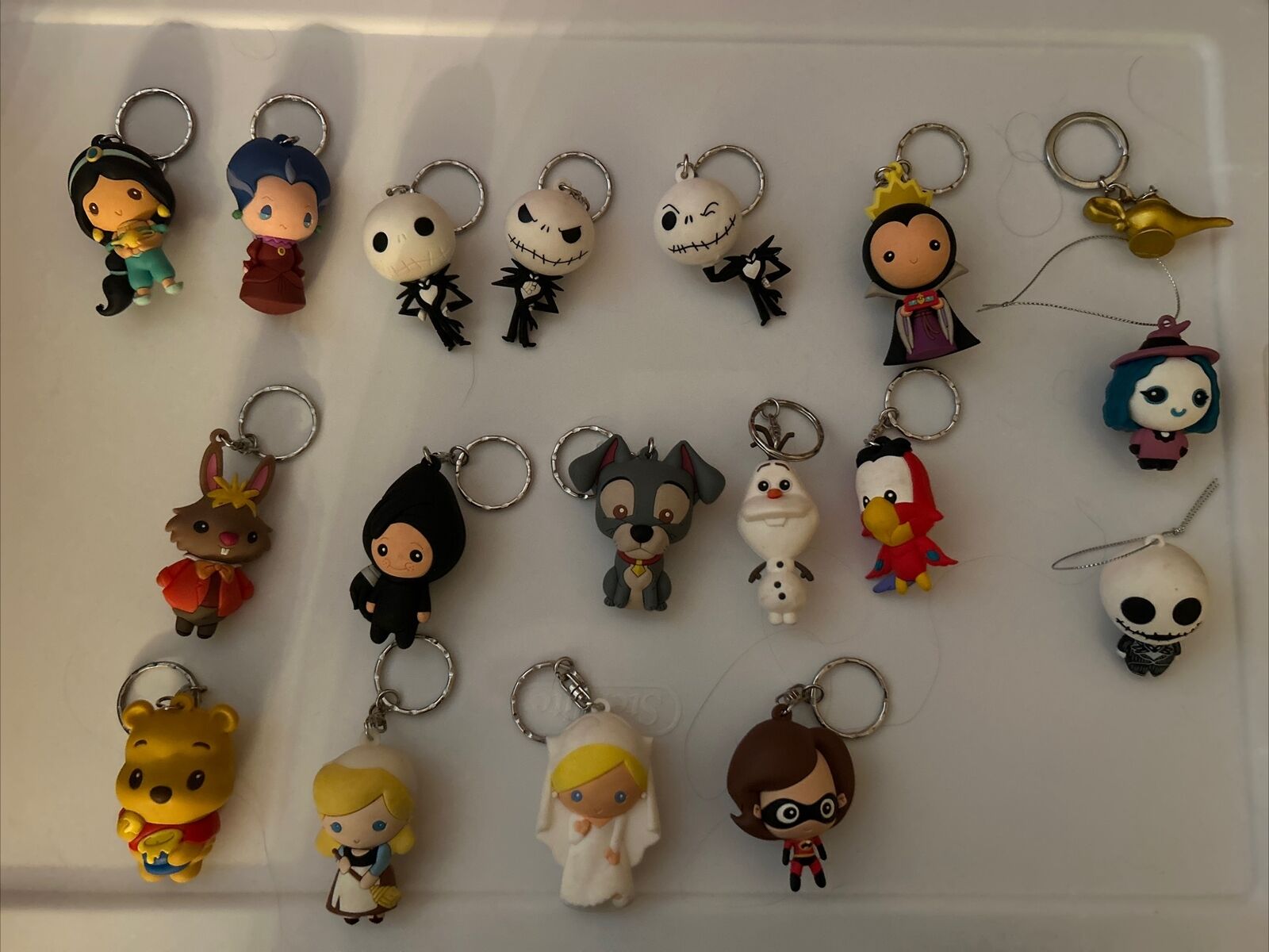 Lot Of  16 Disney Blind Bag 3D Figural Keychains Villians Princess Toy Key Chain