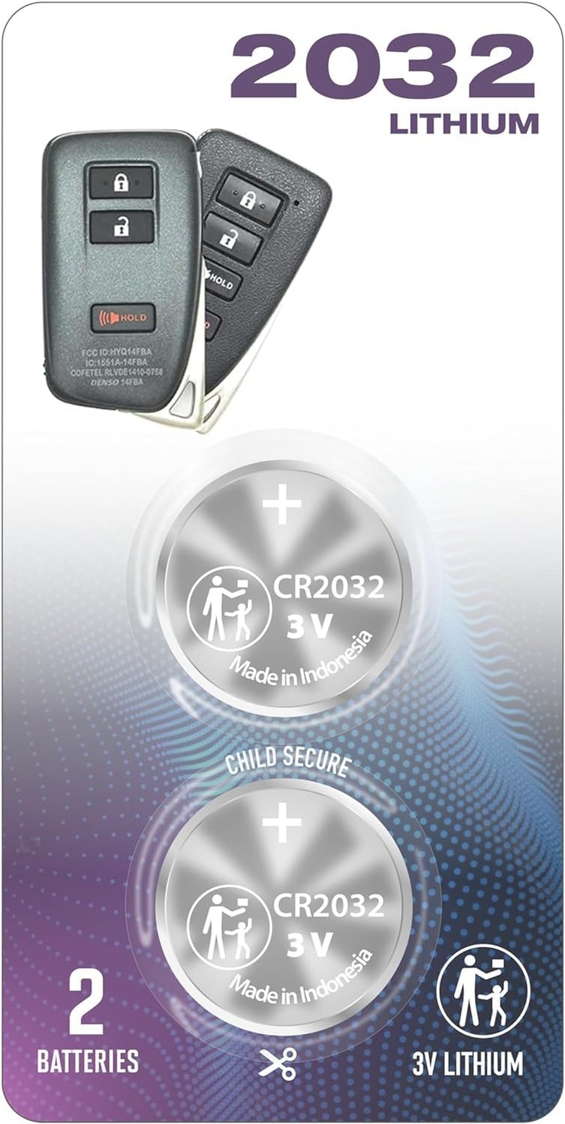 (2 PACK) CR2032 2032 REMOTE KEY FOB BATTERY OEM for Lexus 2013-2021 Replaceme... (2 PACK) CR2032 2032 REMOTE KEY FOB BATTERY OEM for Lexus 2013-2021 Replaceme...