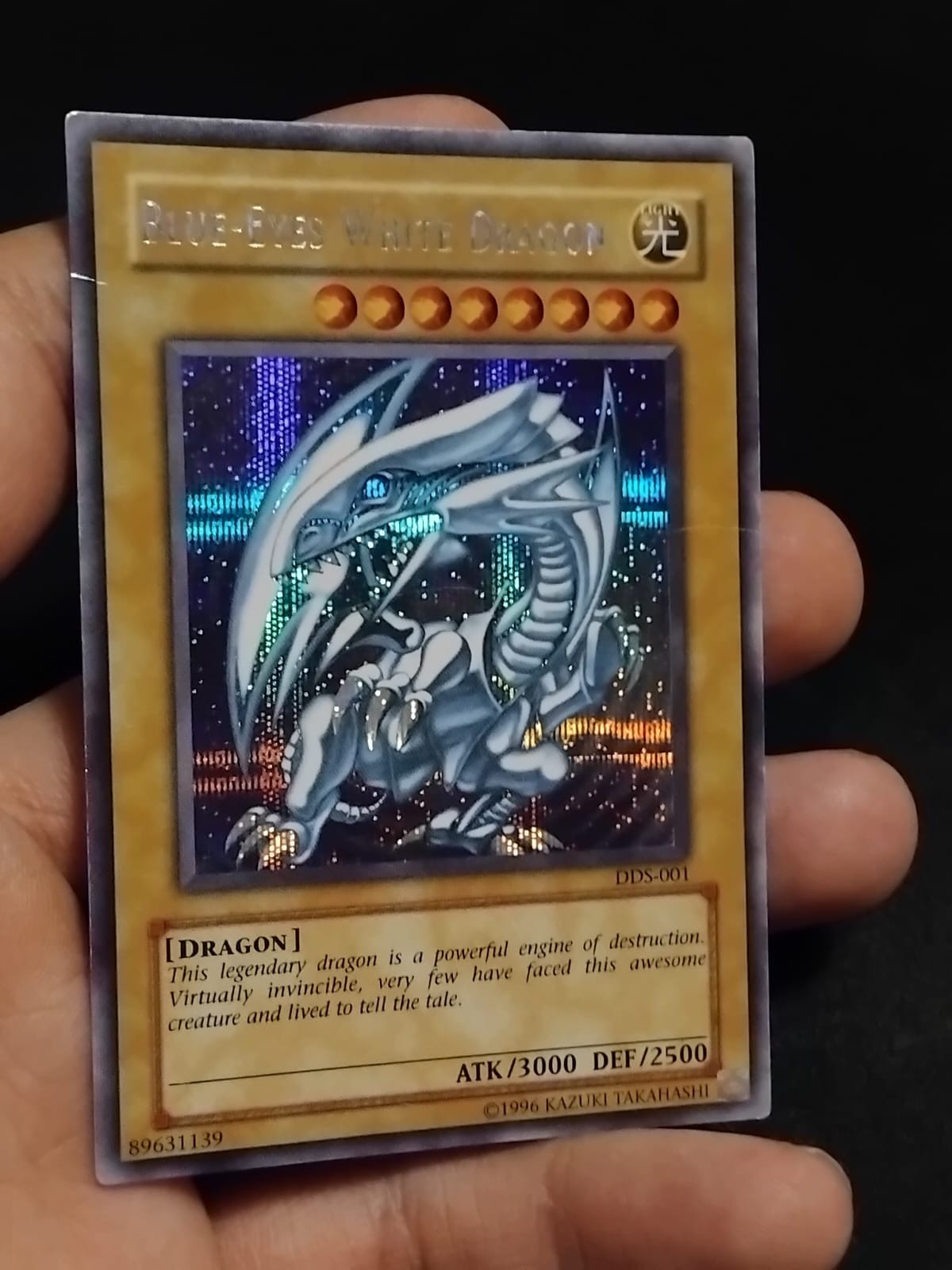 Yugioh Blue Eyes White Dragon DDS (Secret Prismatic Rare) LP