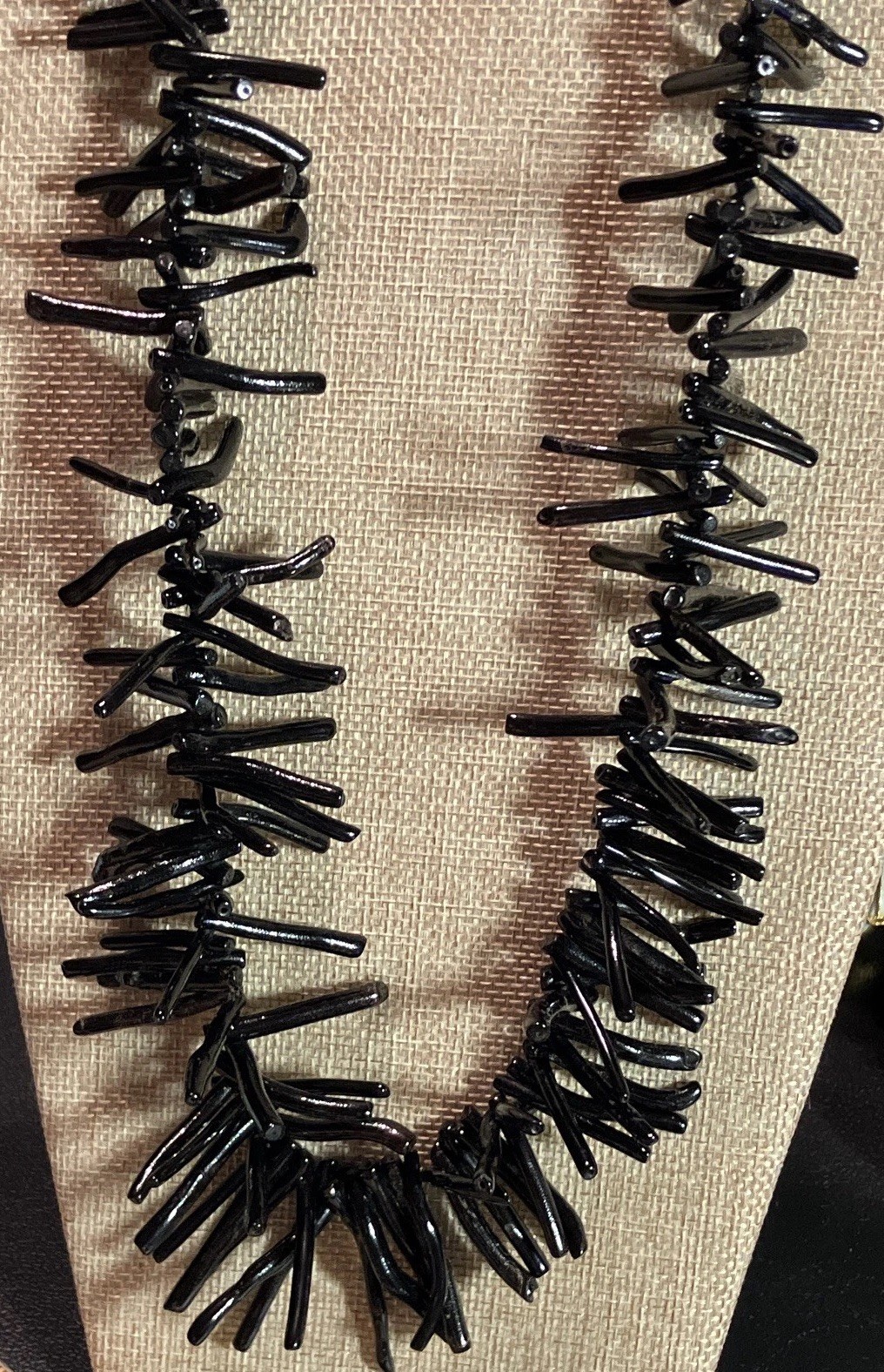 Rare Black Branch Coral Statement Necklace 22” Vintage 64.6 grams