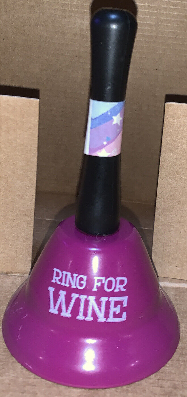 NEW Ring For WINE Bell Loud Funny Humor Purple/Pink