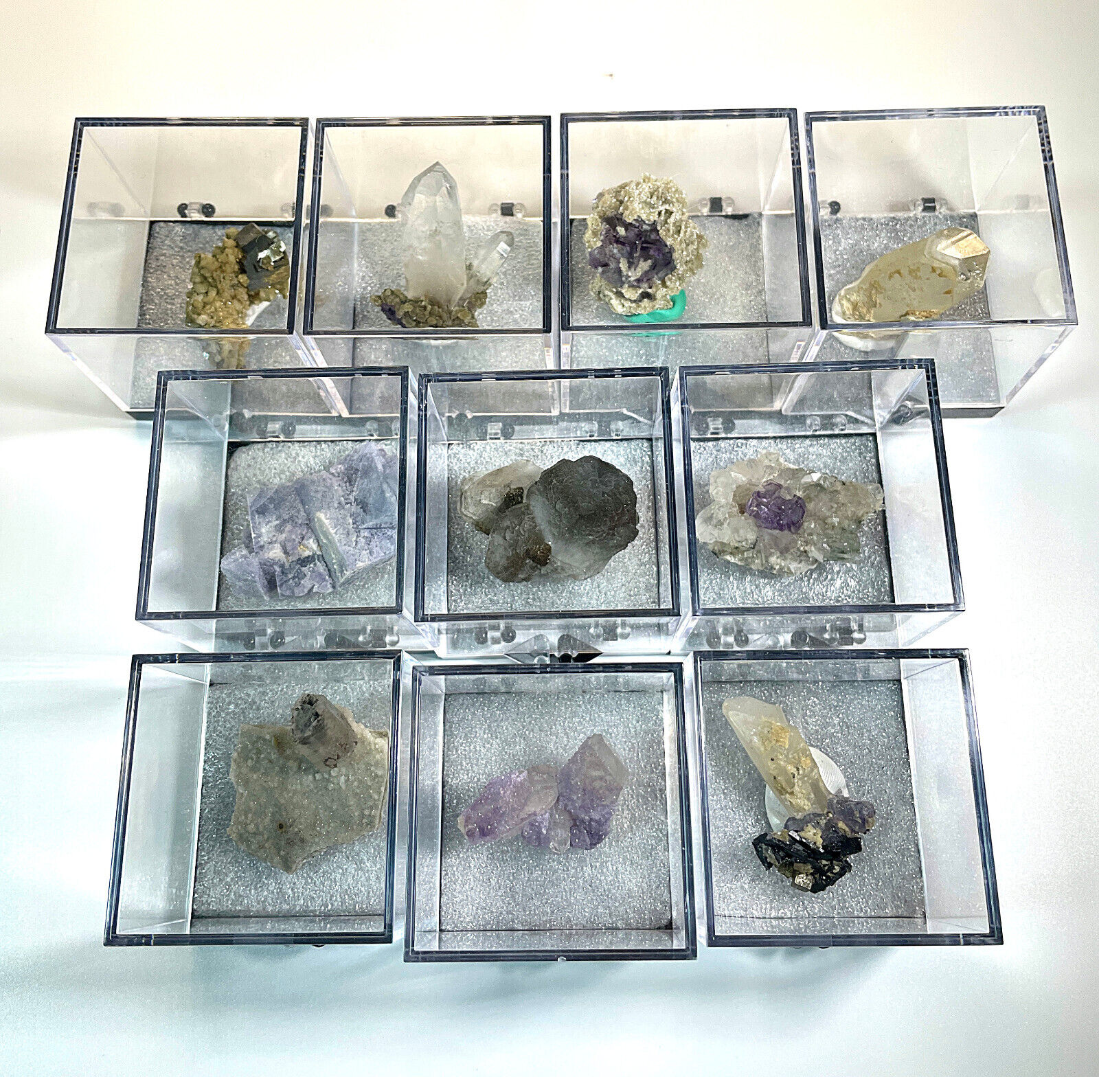 10PCS Natural Premium Box Ore mineral Multimineral Fluorite Specimen/China