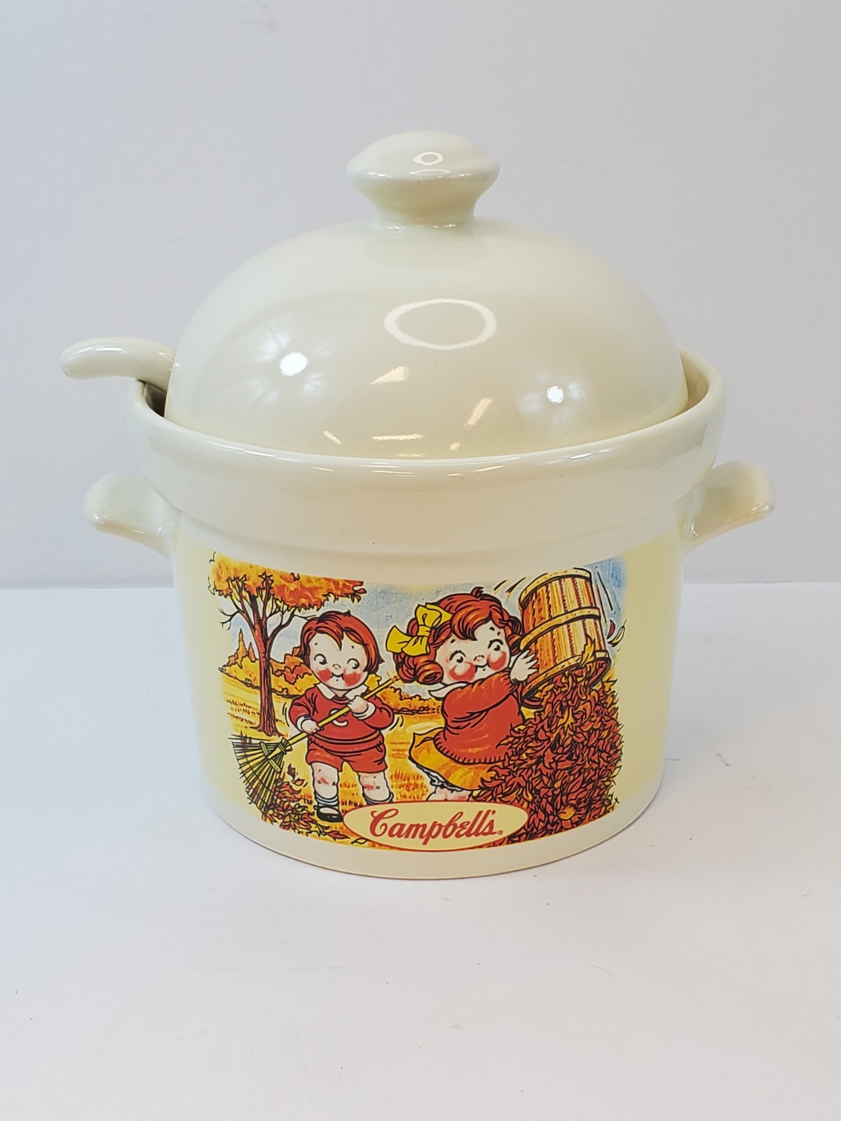 Houston Harvest Campbell Kids Soup Company Handled Lidded Soup Tureen & Laddle