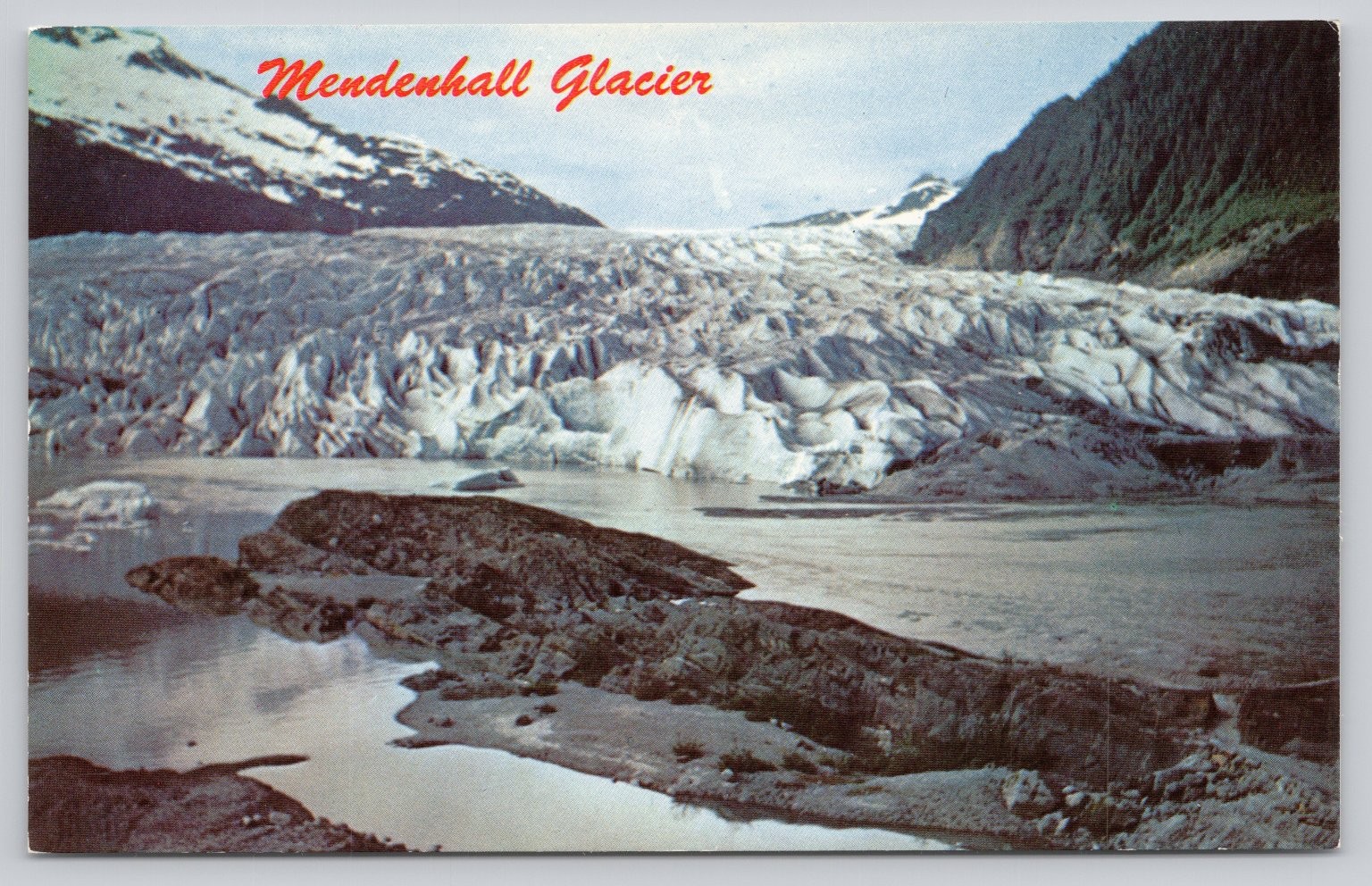 Vintage Mendenhall Glacier Alaska Postcard Juneau Mike Roberts Chrome Unposted