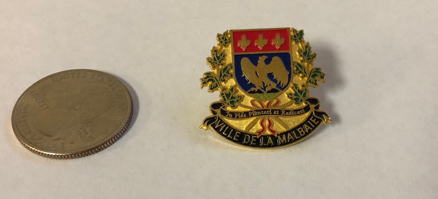 Ville de la Malbaie Canada Coat of Arms Pin