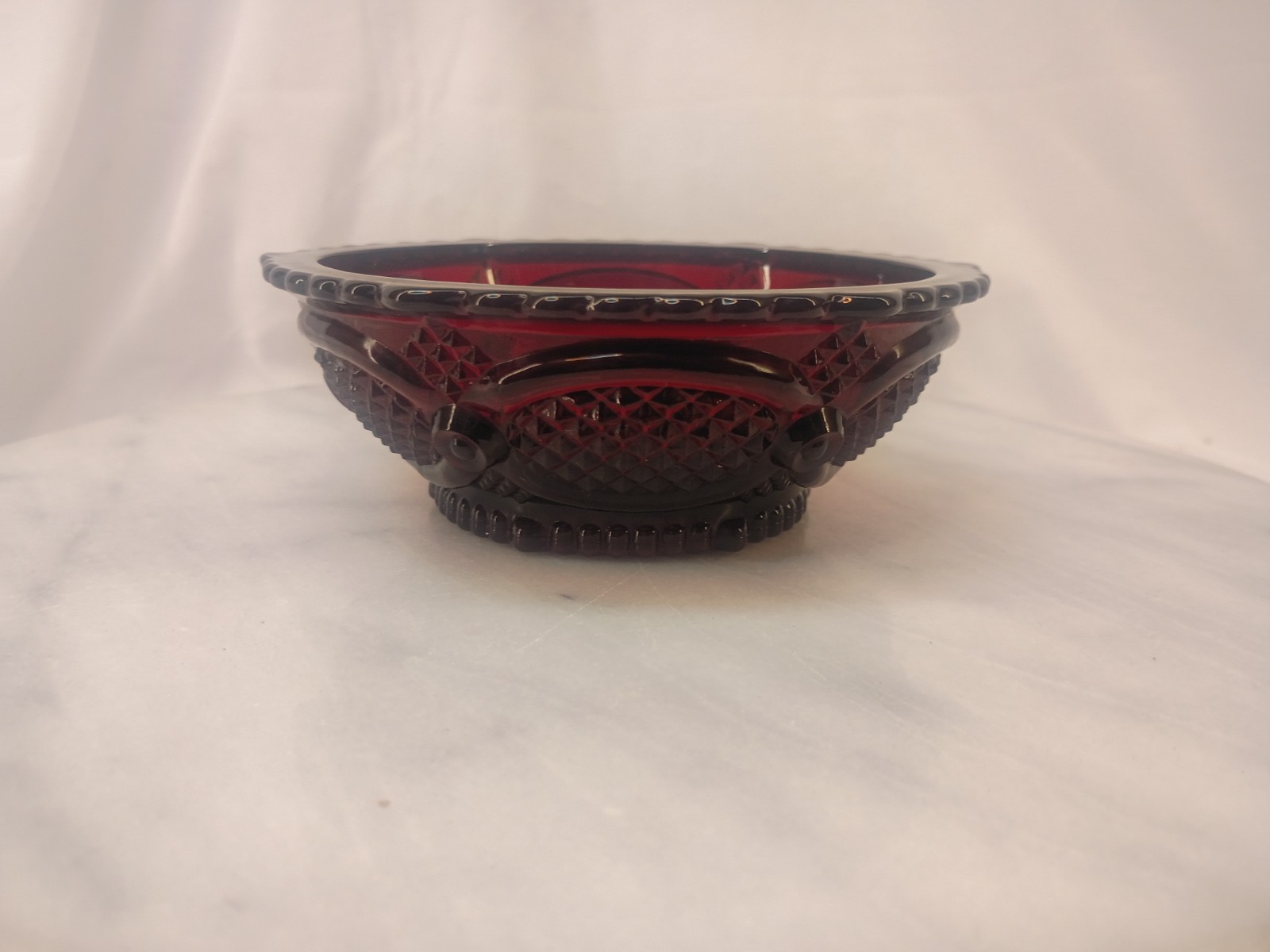 Vintage AVON 1876 Cape Cod Ruby Red Glass Dessert / Berry Bowl 5 Inch 