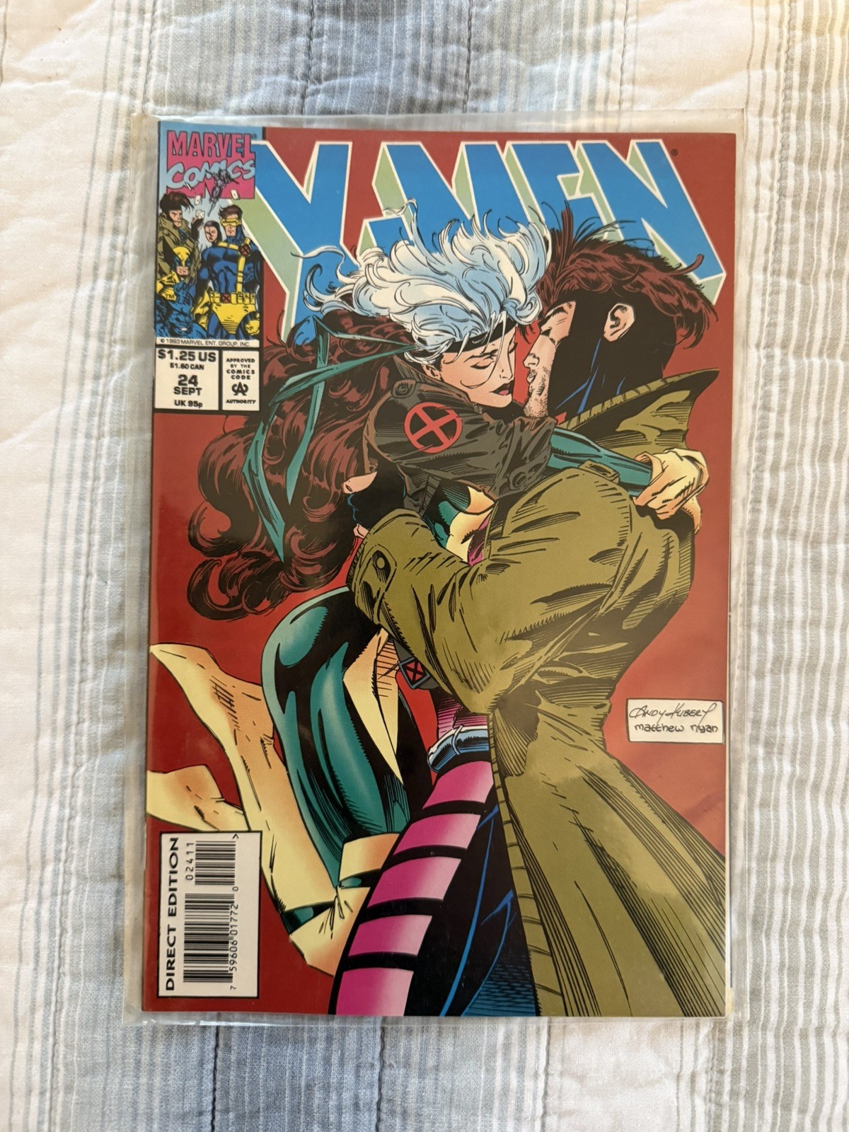 Marvel Comics Xmen #24 1993 Rogue Gambit Direct Edition