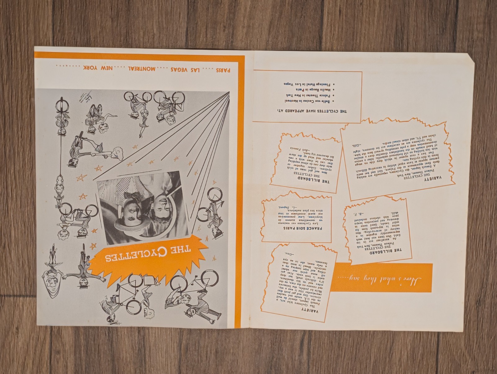 1950s The Cyclettes Bicycle Unicycle Circus Act Vintage Publicity Brochure