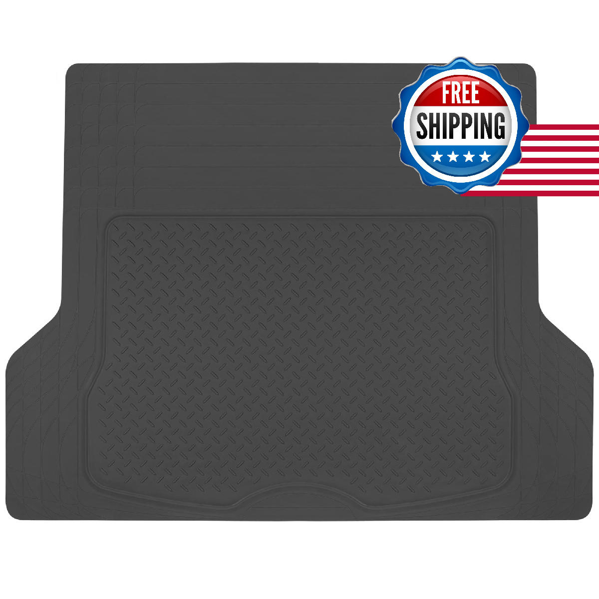 Bdk Heavy Duty Rubber Cargo Mat - Protection Trim-To-Fit Design For Cars