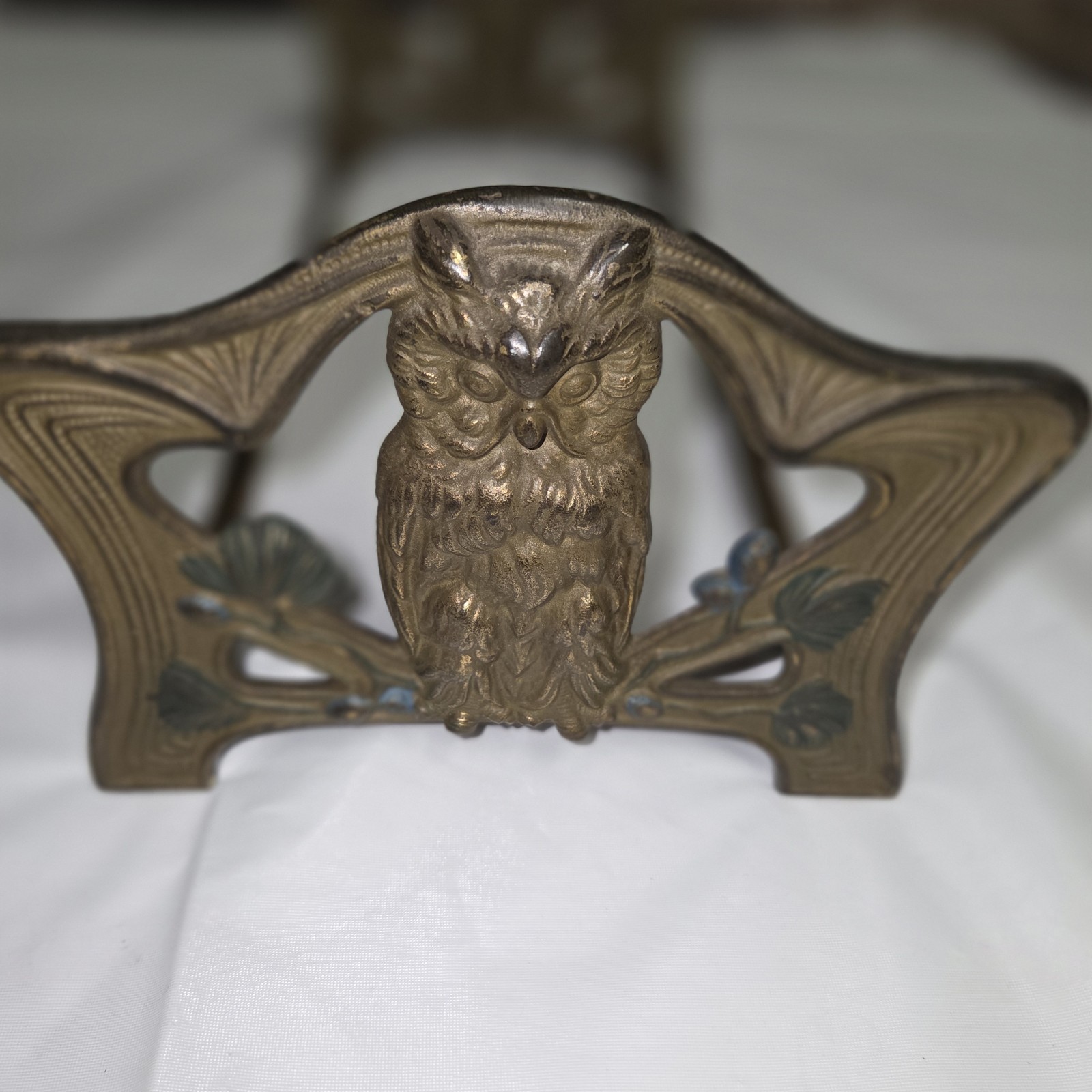 Antique JUDD Expandable Large: 12” to 22” Art Nouveau Owls Book Rack