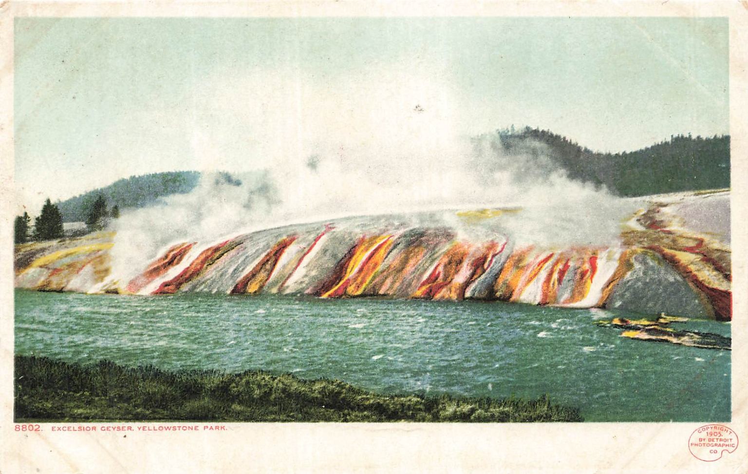 1908 Excelsior Geyser Yellowstone Park Detroit Photographic Postcard 1908 Excelsior Geyser Yellowstone Park Detroit Photographic Postcard