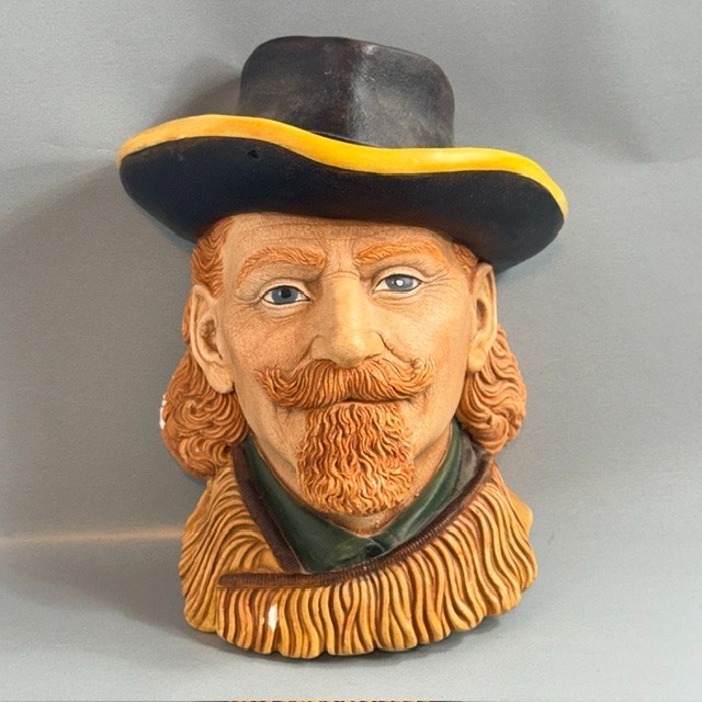 Vintage Bosson Chalkware Legend Face Figurine England Buffalo Bill Cody RARE