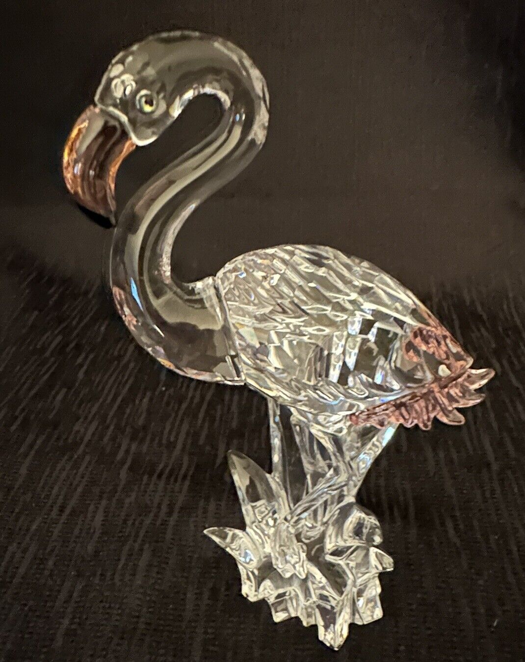 Swarovski 2002 Retired Crystal Flamingo, Swan Signed. Austrian Crystal Pre-Owned