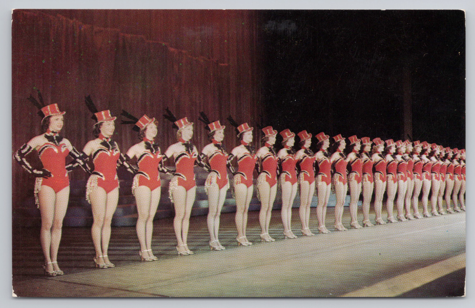 1954 Rockettes Postcard Radio City Music Hall NYC