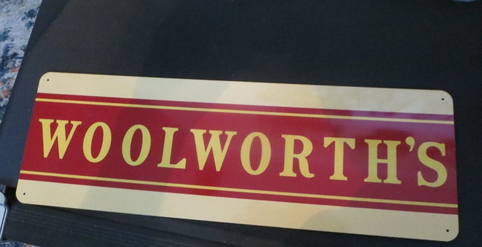 Vintage  Woolworth  sign  18x6 inches