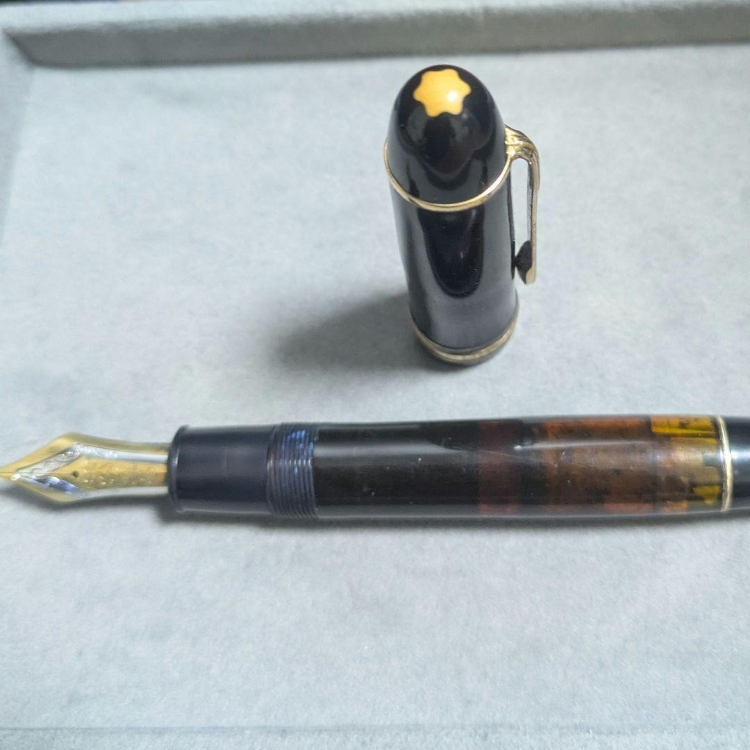 MONTBLANC 149 Fountain Pen Vintage 1960s Telescope 18K F Ebonite Celluloid