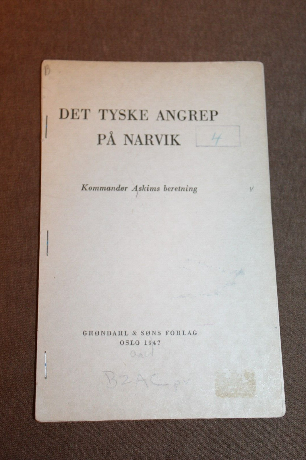 Original 1947 dated Norwegian Book on 