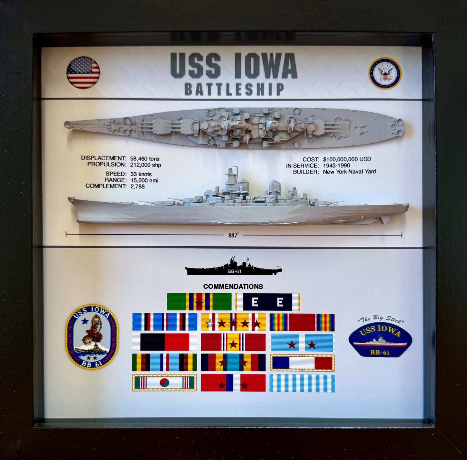 USS Iowa Battleship, BB-61, Iowa Class, WW2, 9