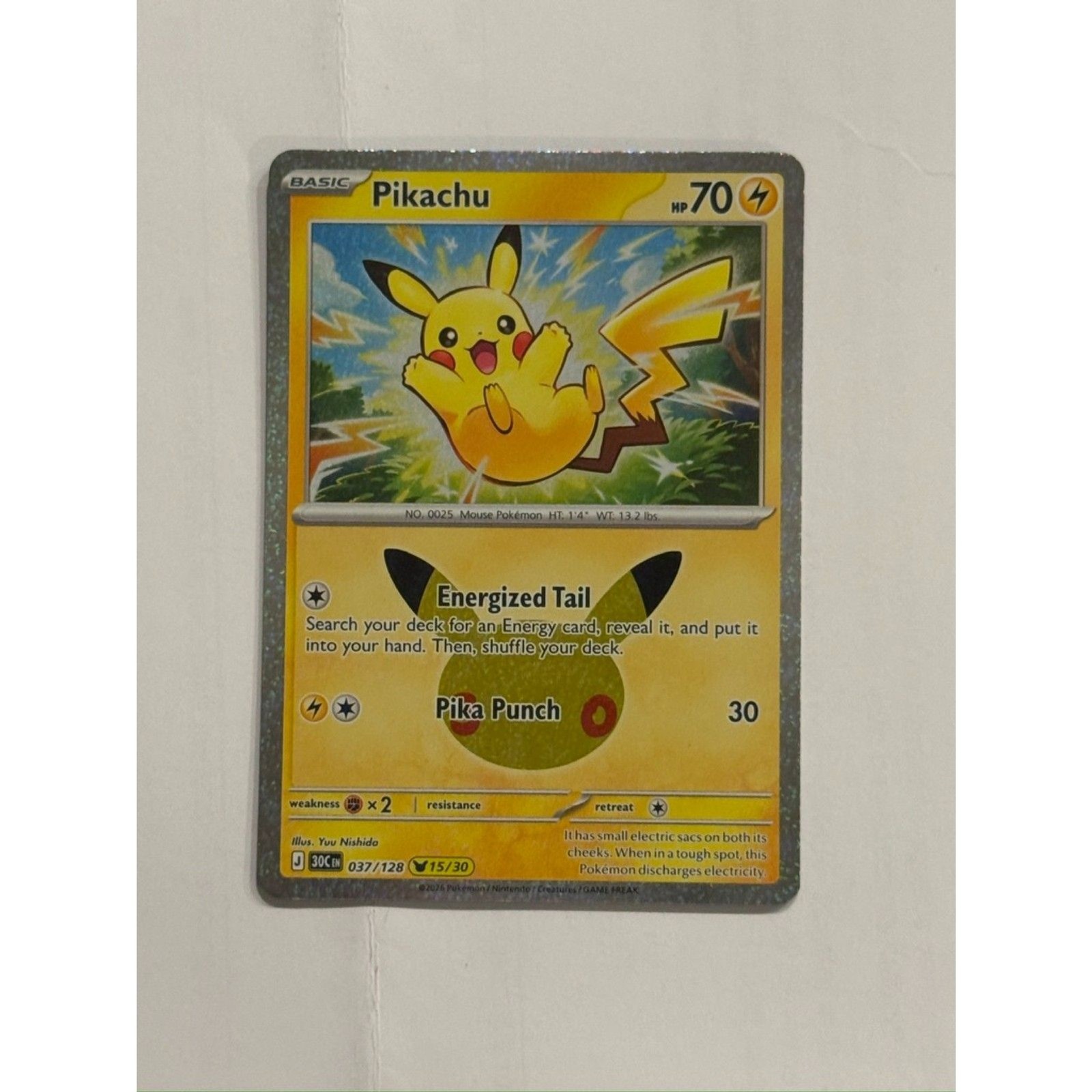 Pokemon 30th Anniversary Pikachu 037/128 (15/30)