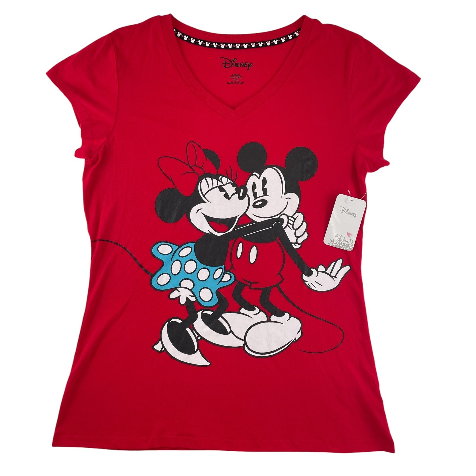 Vintage Disney Sleepwear Top Womens 2XL Red Cap Sleeves Mickey & Minnie Mouse Vintage Disney Sleepwear Top Womens 2XL Red Cap Sleeves Mickey & Minnie Mouse