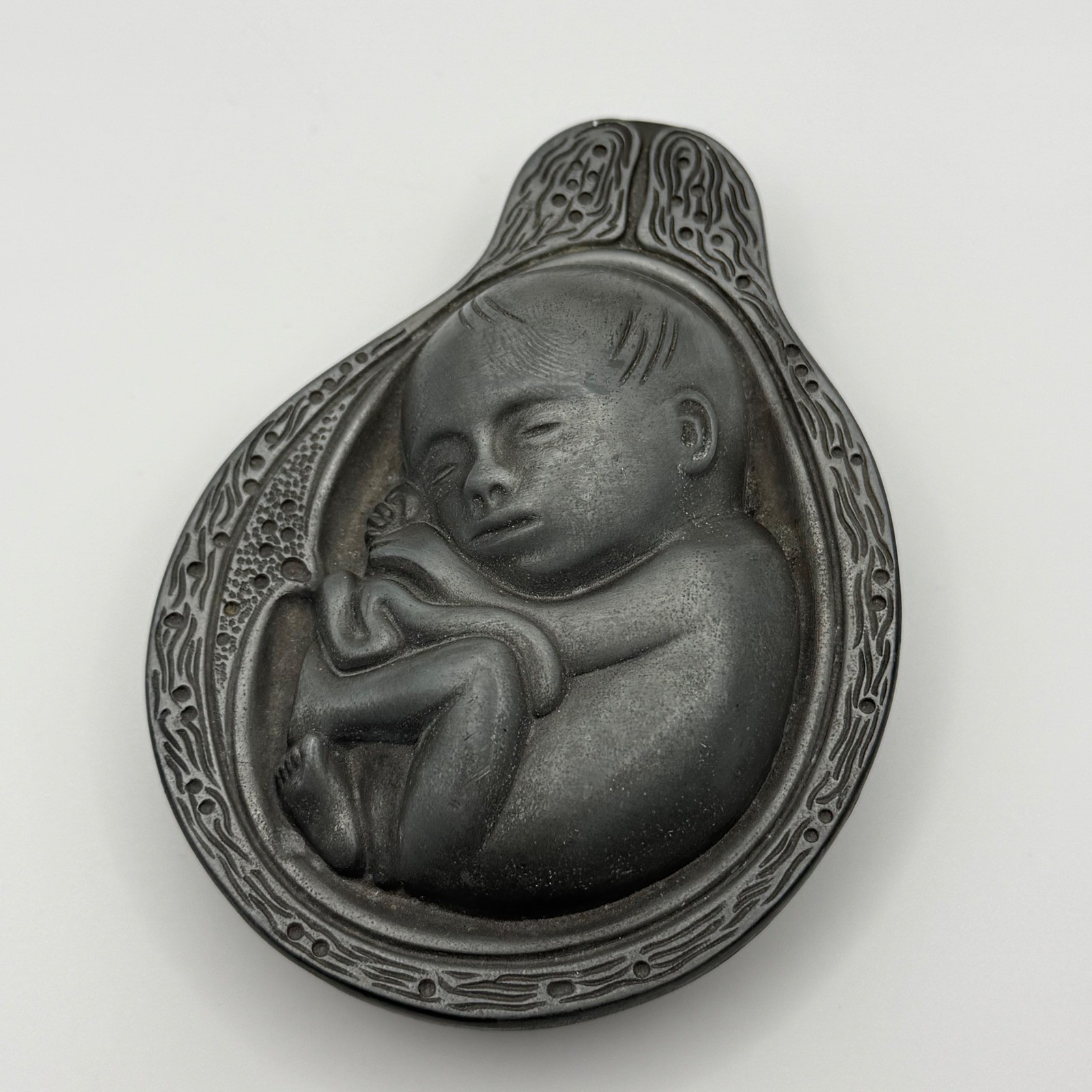 Vintage Parke-Davis Tabron Fetus Pewter in Utero Oddity Paperweight Medical Vintage Parke-Davis Tabron Fetus Pewter in Utero Oddity Paperweight Medical