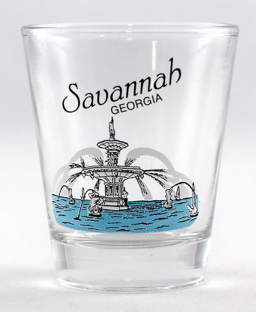 SAVANNAH GEORGIA FORSYTH PARK FOUNTAIN SHOT GLASS SHOTGLASS