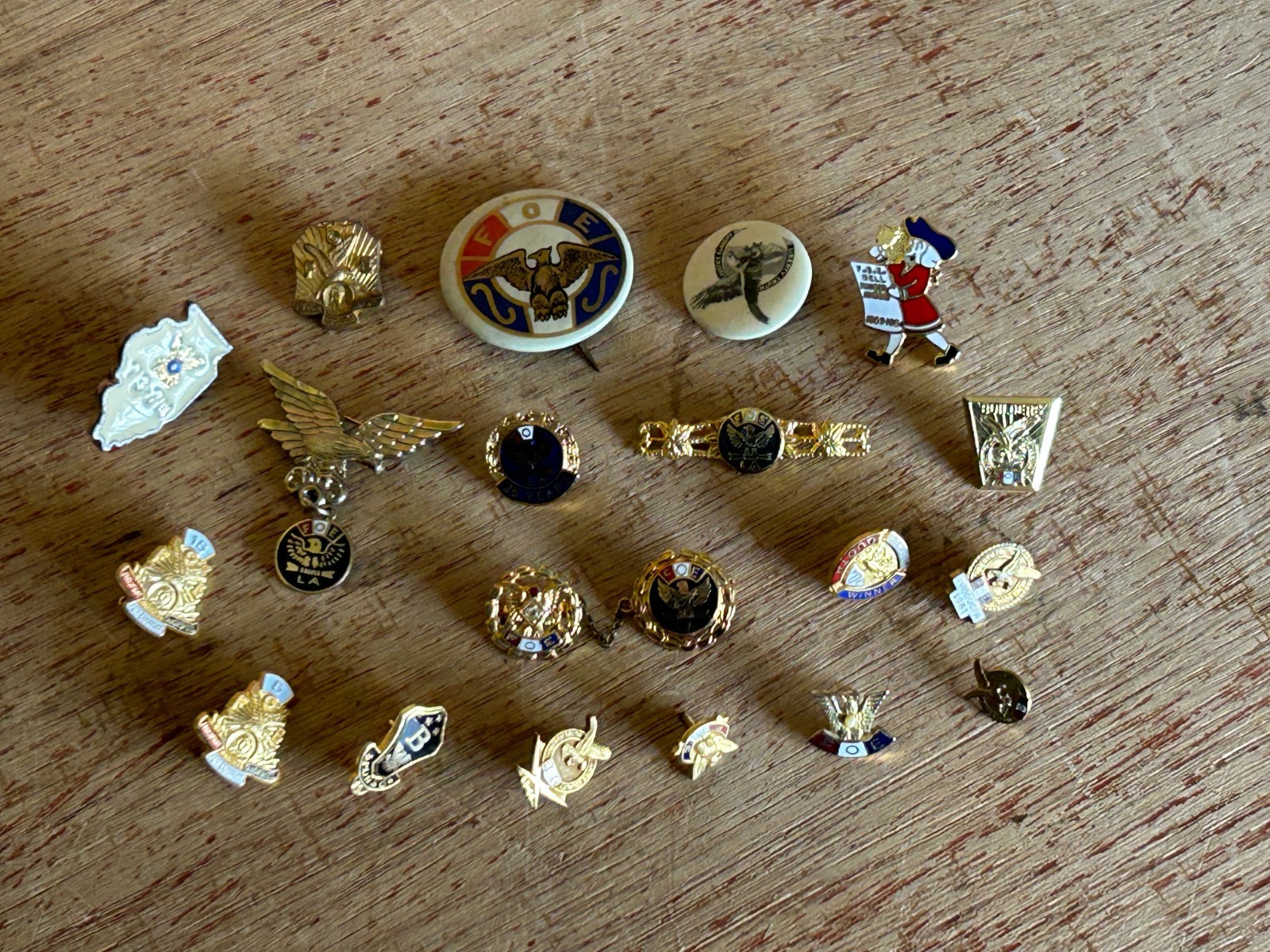 FOE Fraternal Order Eagles Pinback Button Lapel Pin Vintage Junk Drawer Lot 20