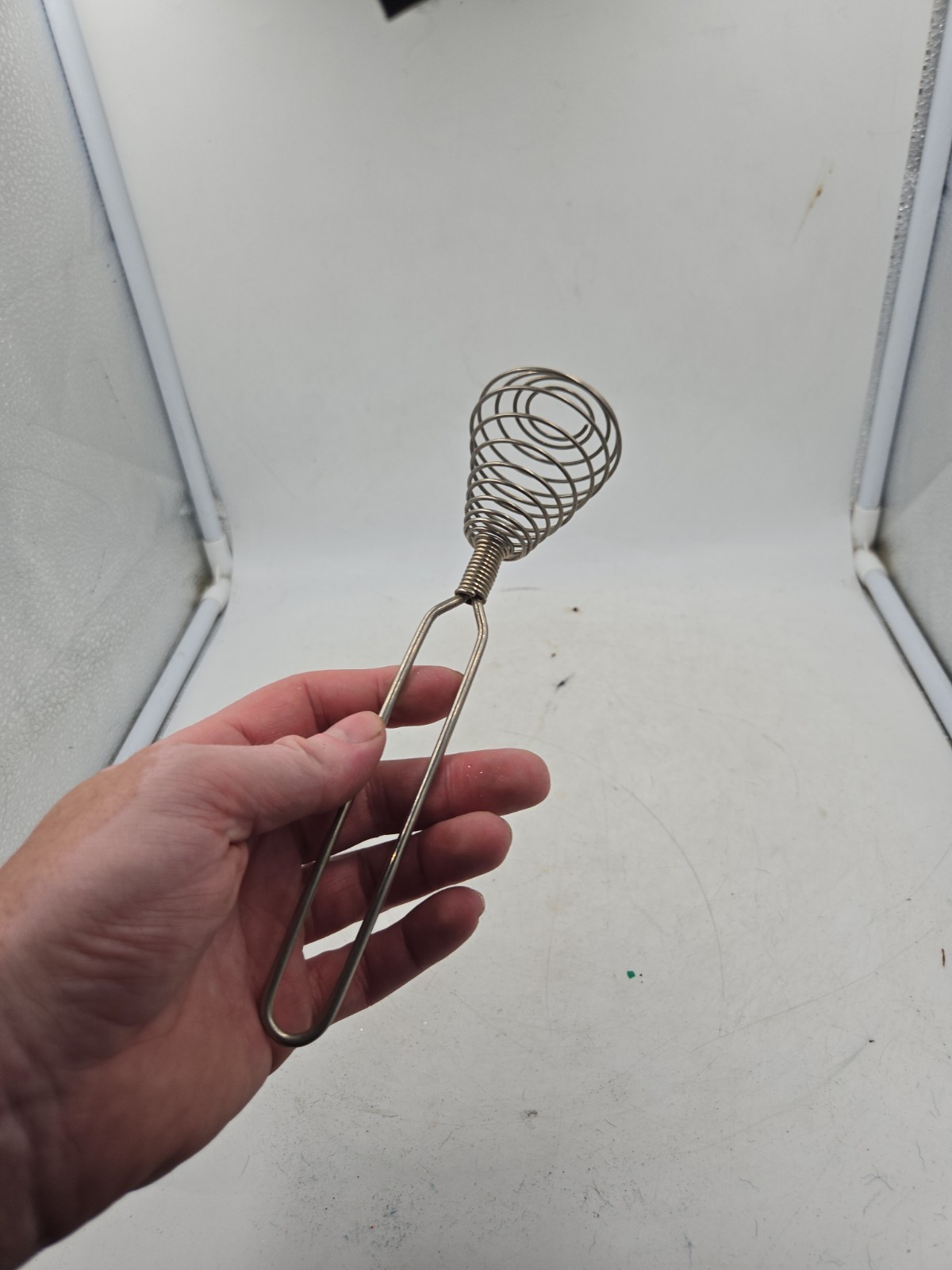 Antique Vintage Wire Wisk Whisk Coil Metal Egg Beater Mixer Kitchen Utensil Tool