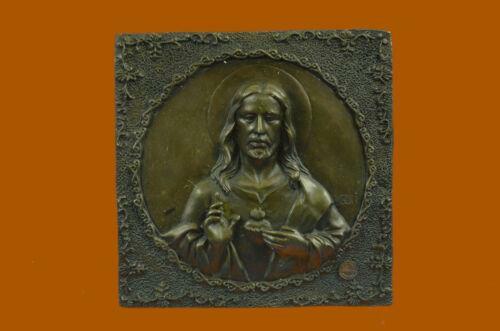 Original Valli Hand Crafted Wall Mount Jesus Portrait Bronze Statue Sculpture