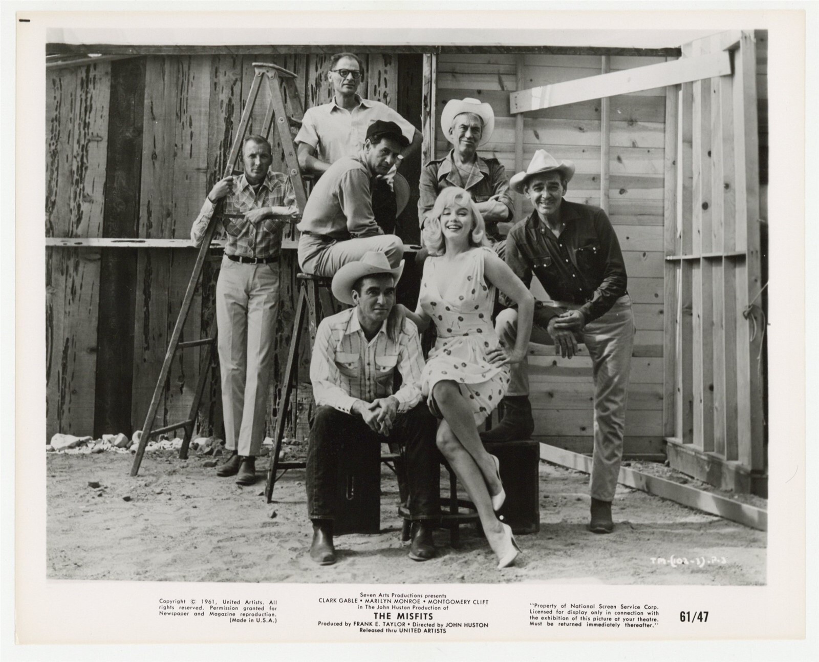 Marilyn Monroe Clark Gable 1961 Misfits Cast Candid Photo United Artists J9908