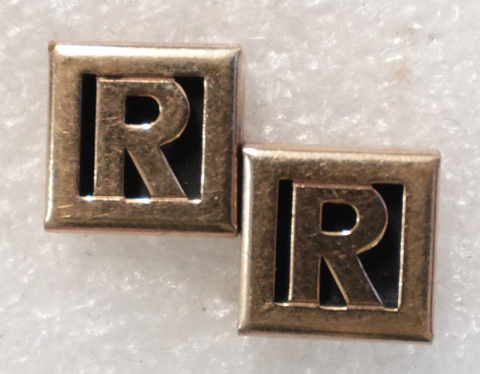Vintage Swank R R Initial Pin Square Design Gold Tone Vintage Swank R R Initial Pin Square Design Gold Tone