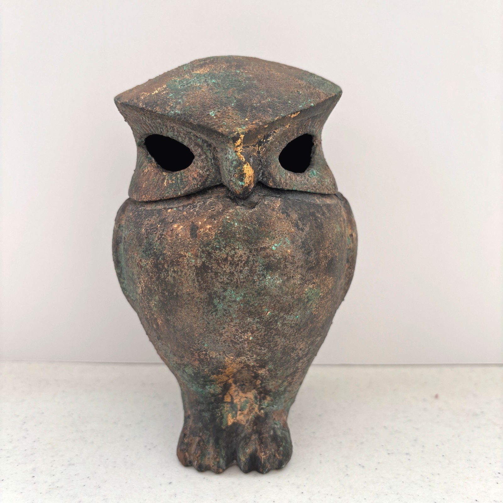Japanese Takaoka Vintage Cast Iron Owl Incense Holder Burner Lantern Vintage MCM