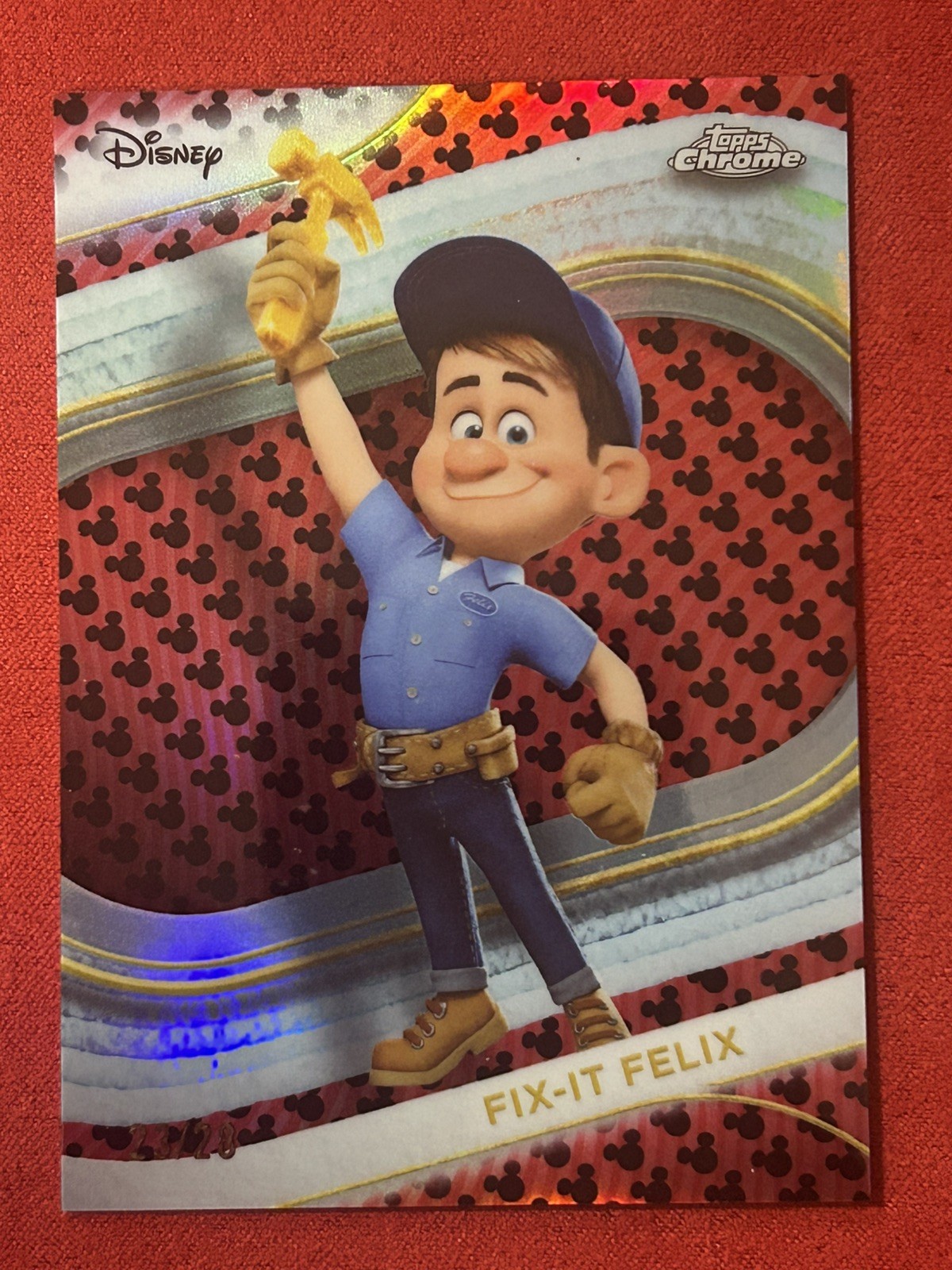 Topps 2025 Topps Chrome Disney Fix-It Felix #66 SN 23/28 Mickey Mouse parallel