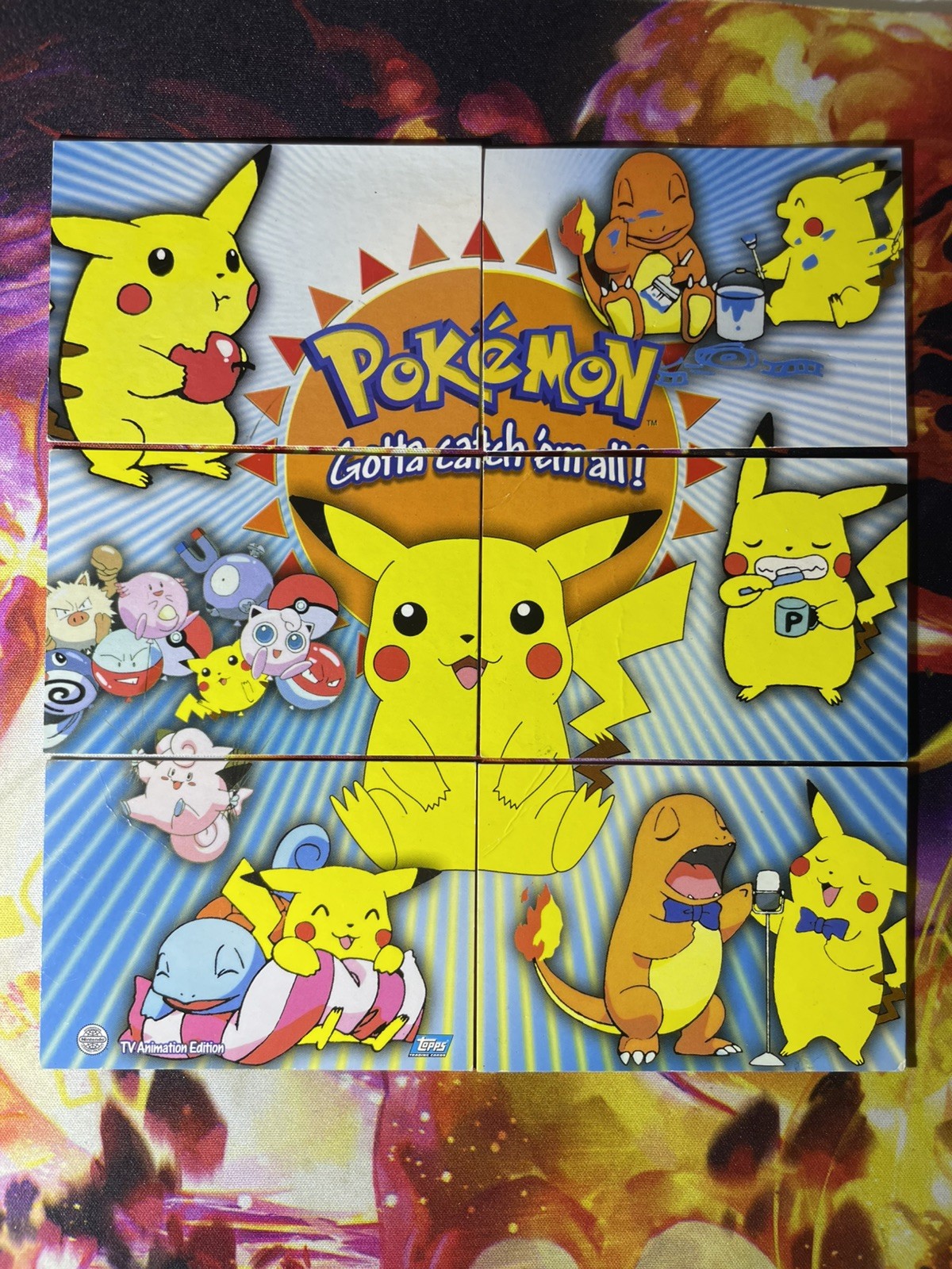 Vintage Pokémon Topps Johto TV Animation Puzzle Set Pikachu Team Rocket 1999
