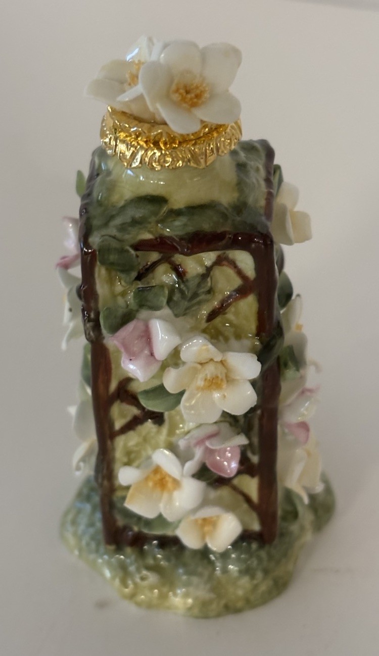 Royale Stratford Flower Trellis Perfume Scent Bottle Porcelain Hand Made England