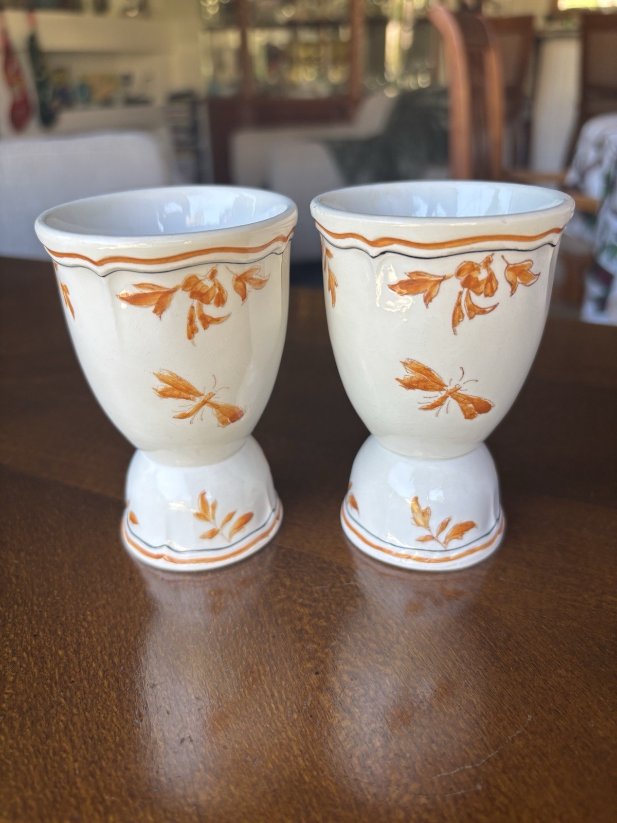 1997 Hall China Autumn Leaf Jewel Tea Double Egg Cup
