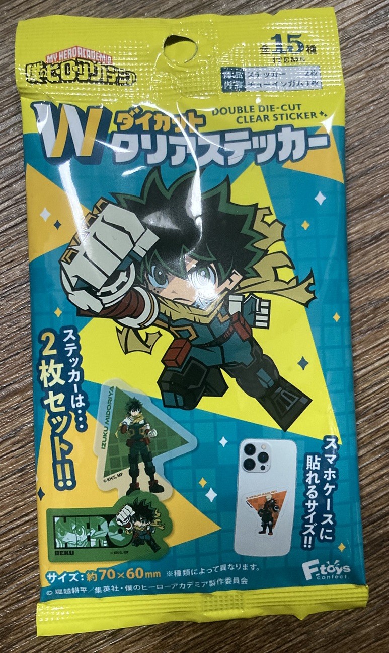 💥My Hero Academia W Diecut Clear Sticker 15Pack Box Candy Toy JAPAN OFFICIAL
