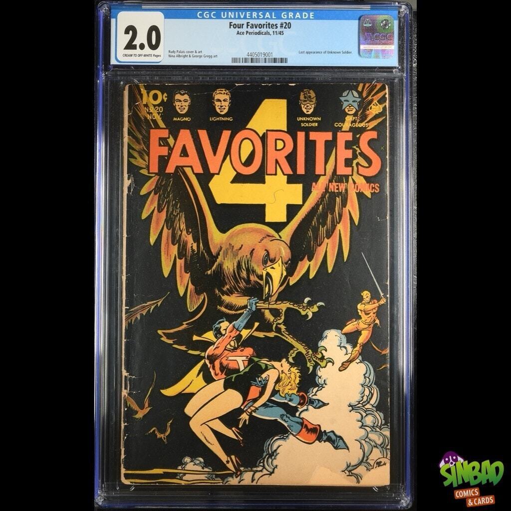 Four Favorites #20 CGC 2.0 Last appearance of Unknown Soldier