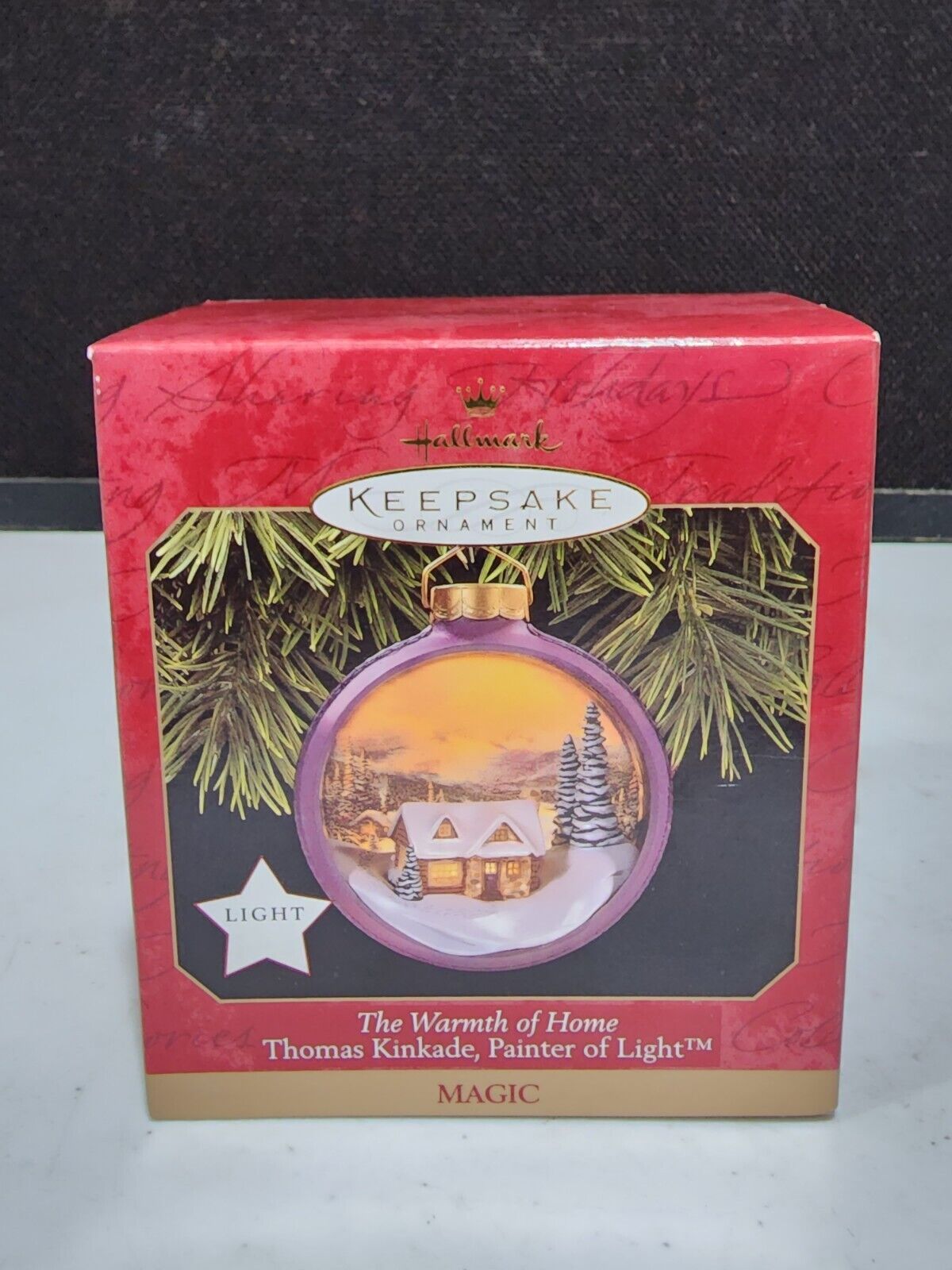 1997 NEW Hallmark Ornament Kinkade THE WARMTH OF HOME Painter of Light Christmas