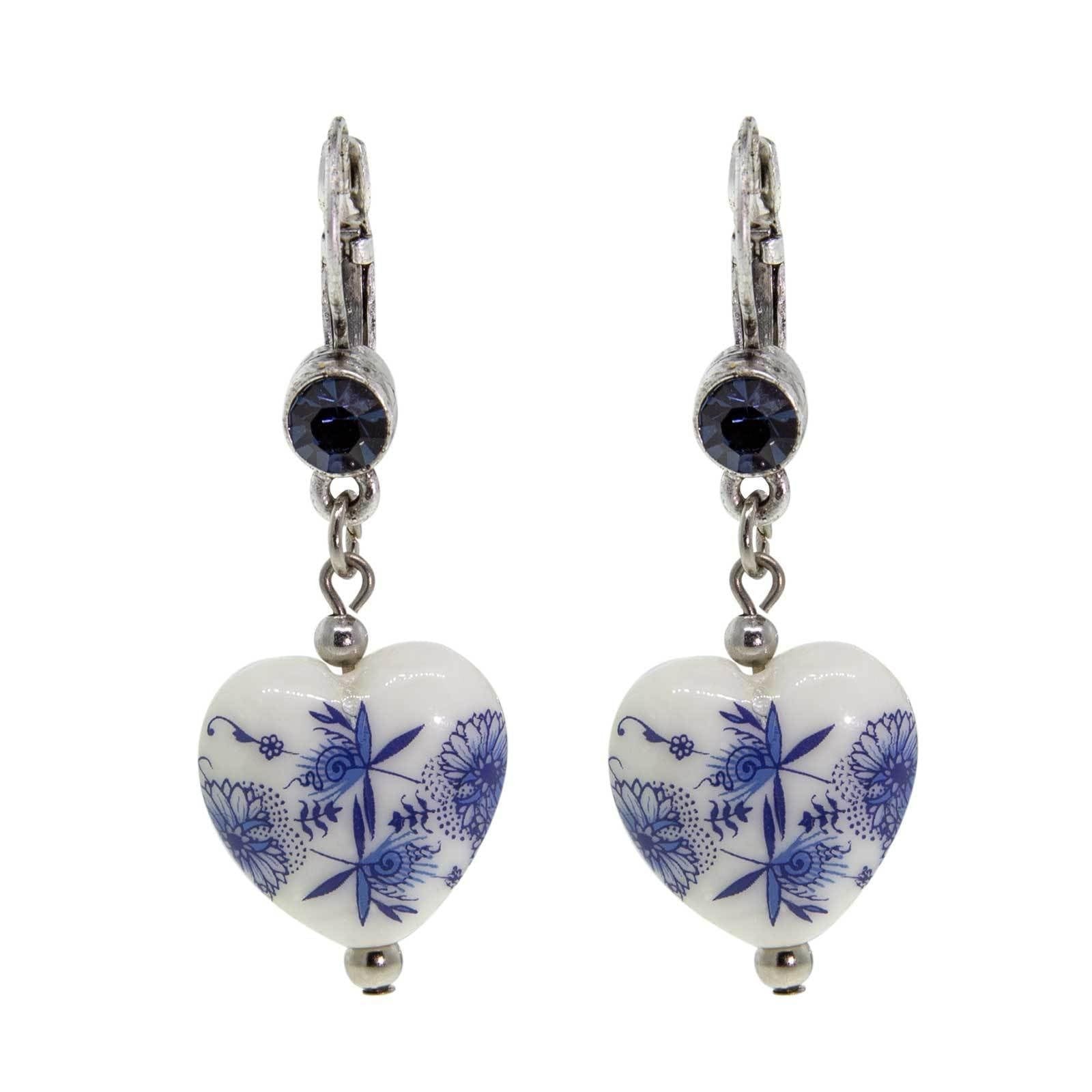 1928 Jewelry Company 1928 Jewelry Blue Willow Blue Stone Heart Drop Earrings 1928 Jewelry Company 1928 Jewelry Blue Willow Blue Stone Heart Drop Earrings
