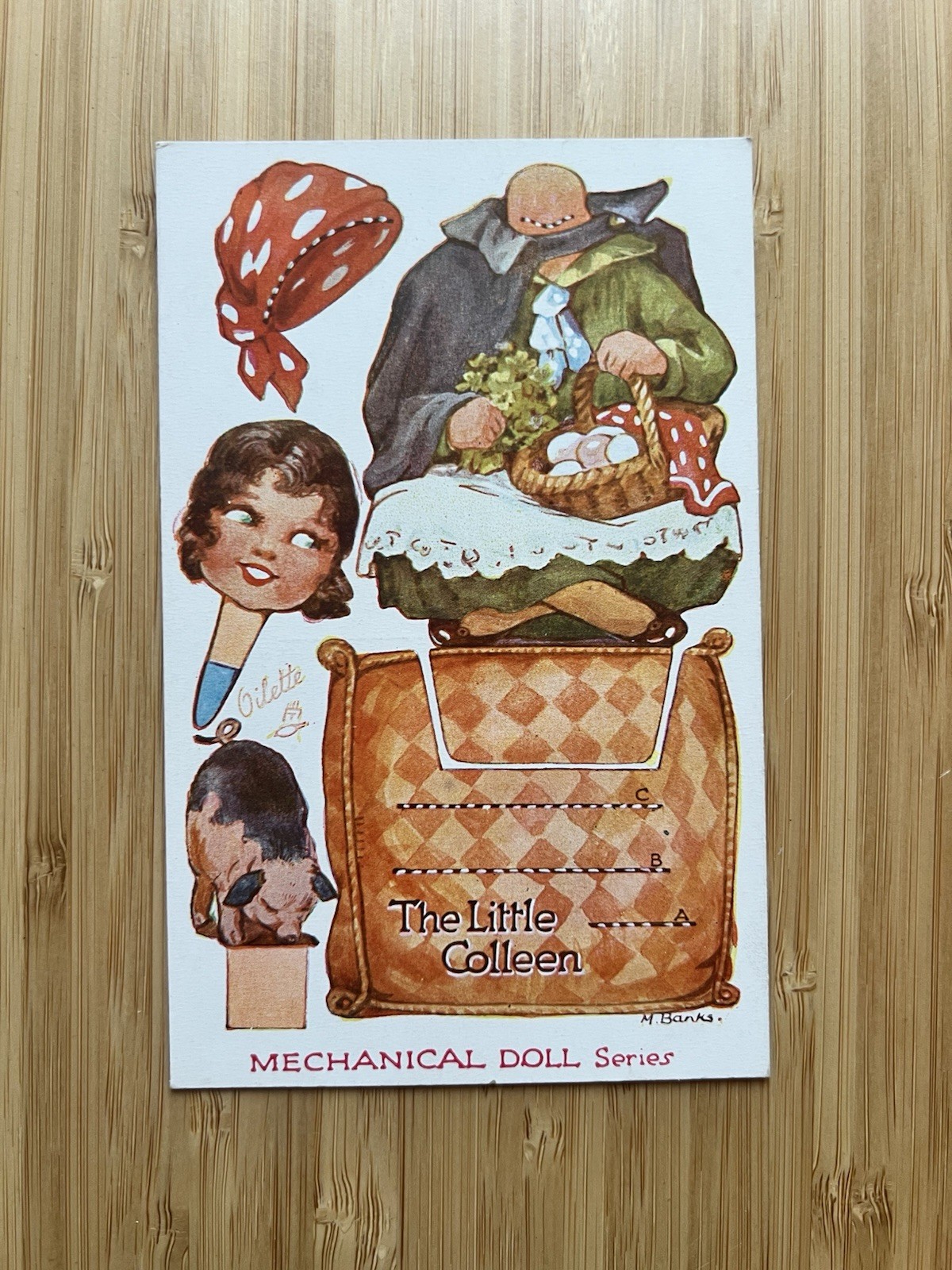 Vintage Raphael Tuck Mechanical Doll Series Postcard c1910s The Little Colleen Vintage Raphael Tuck Mechanical Doll Series Postcard c1910s The Little Colleen