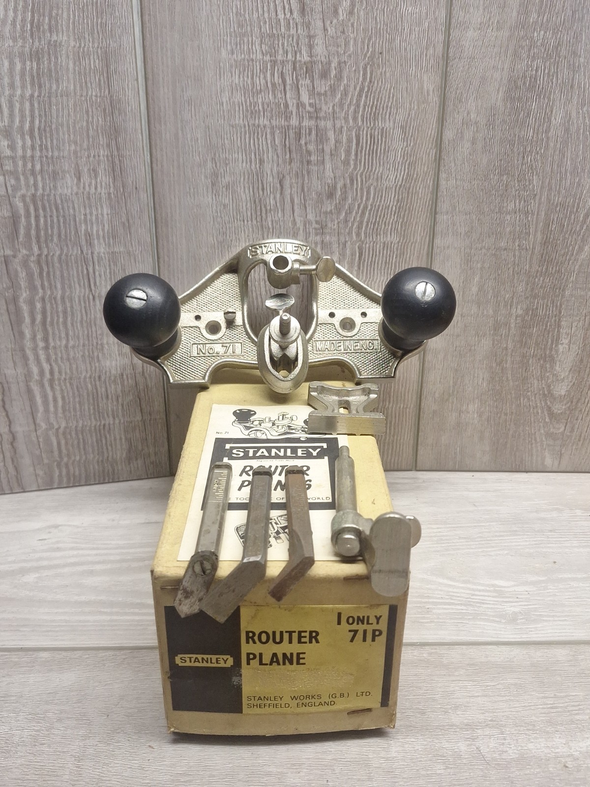 STANLEY No 71 Open Throat Router Plane Kit in Original Box - made in England STANLEY No 71 Open Throat Router Plane Kit in Original Box - made in England
