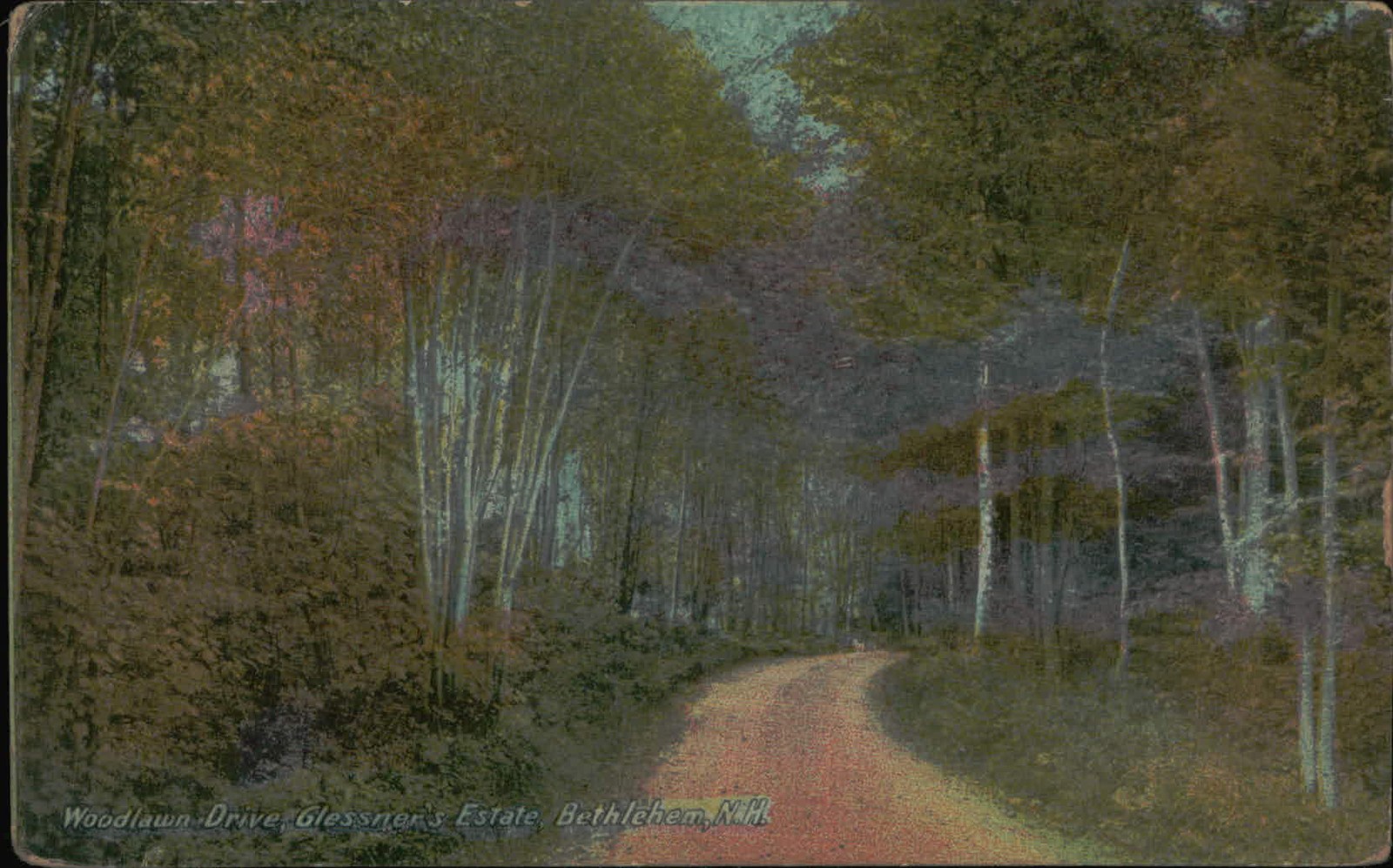 Postcard: Woodlawn Drive, Glessner\'s Estate, Bethlehem, N.H